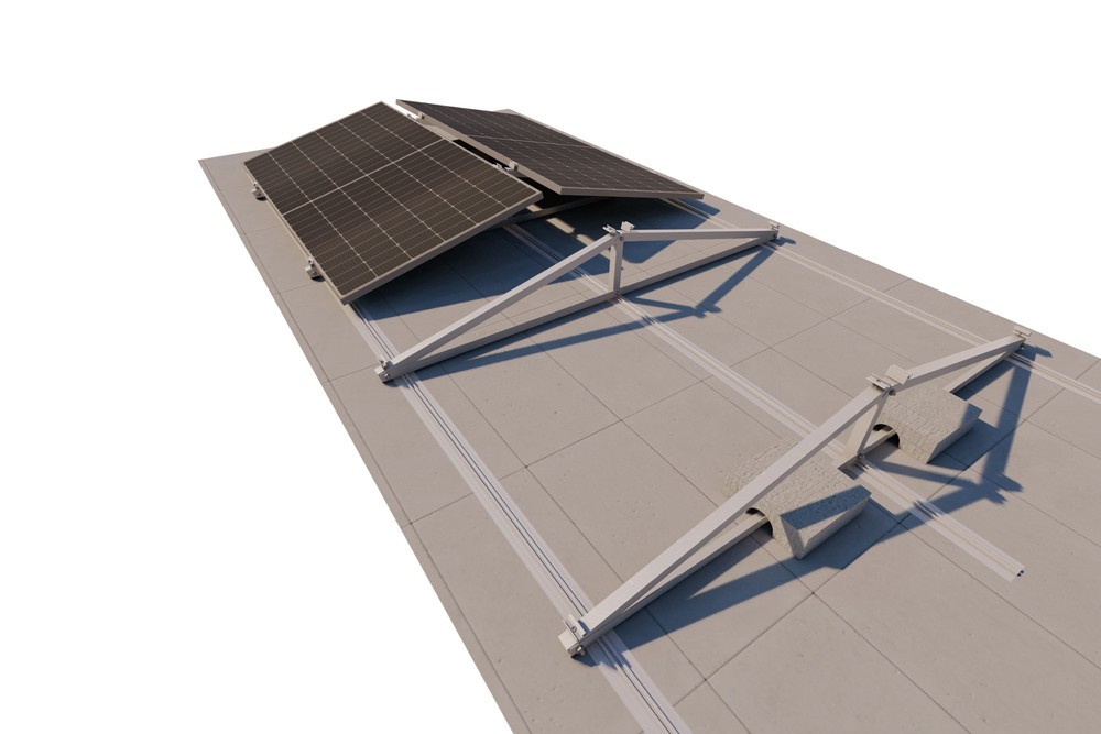 West-East Side Mounting System on Flat Roof